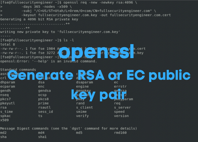 Openssl Generate RSA Or EC Public Key Pair – Full Security Engineer